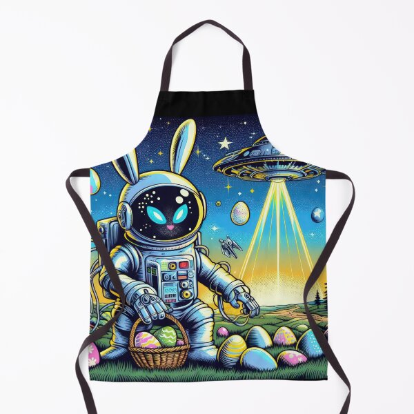Item preview, UFO rabbit in a spacesuit collects Easter eggs Easter Funny animals designed and sold by Expressions-Sel.