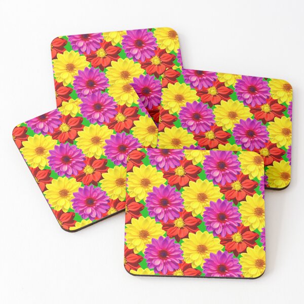 Item preview, Dahlia collection using mixed colours to make a floral pattern designed and sold by Peter Etchells.