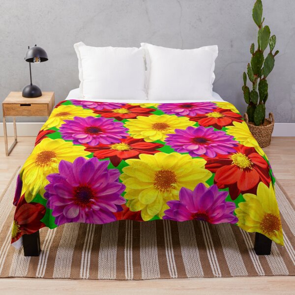 Item preview, Dahlia collection using mixed colours to make a floral pattern designed and sold by Peter Etchells.