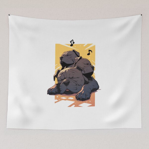 Item preview, Fluffy Cerberus Sleeping to Music - Fantasy designed and sold by Fenay Designs.