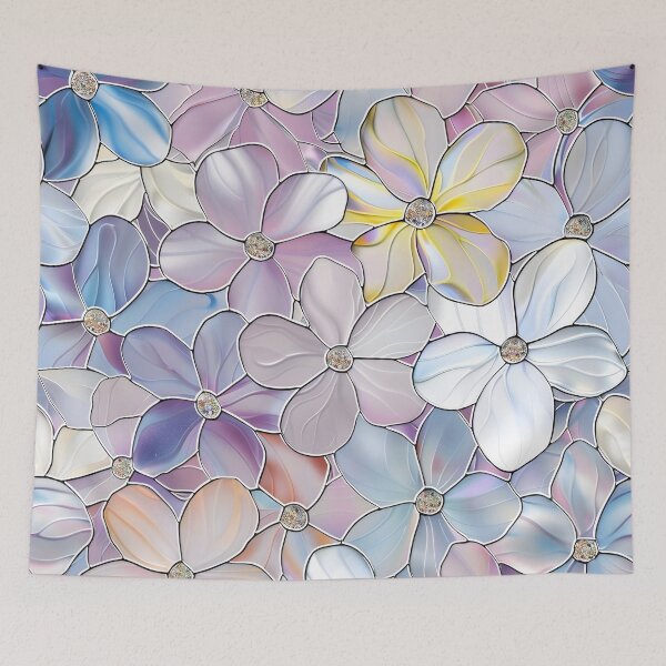 Artikelvorschau, Pastell Blumen aus Buntglas entworfen und verkauft von dcrc.