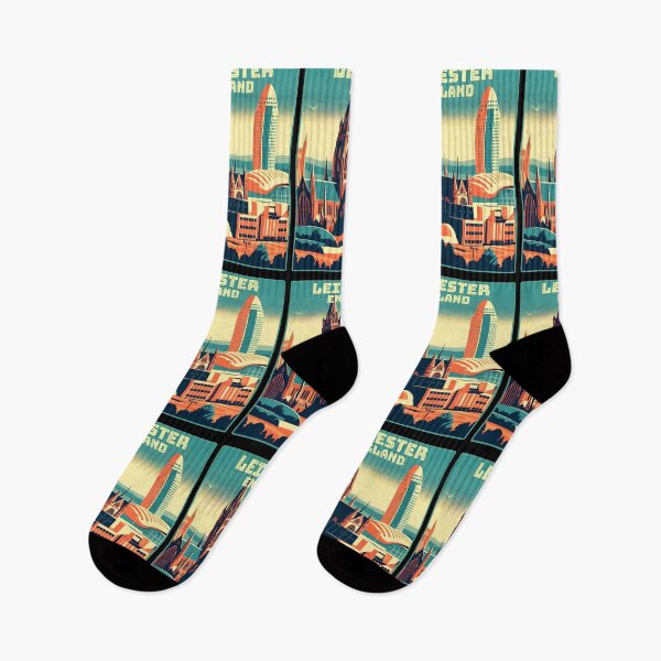 Item preview, Vintage retro Leicester England Landmarks Skyline. designed and sold by Unitepeople.