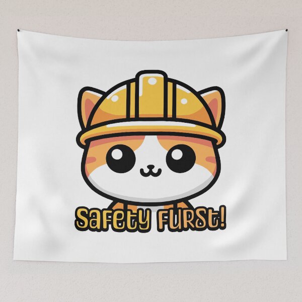 Item preview, Safety Furst! Cute Osha Cat Pun designed and sold by PMCreative.