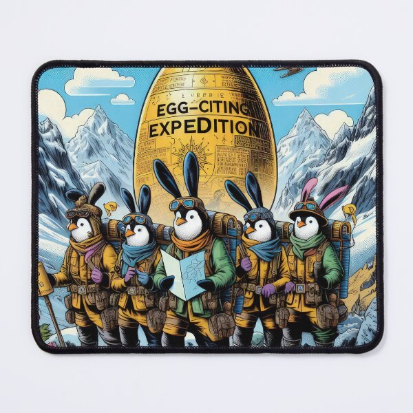 Item preview, penguin expedition for the golden easter egg Easter Funny animals designed and sold by Expressions-Sel.