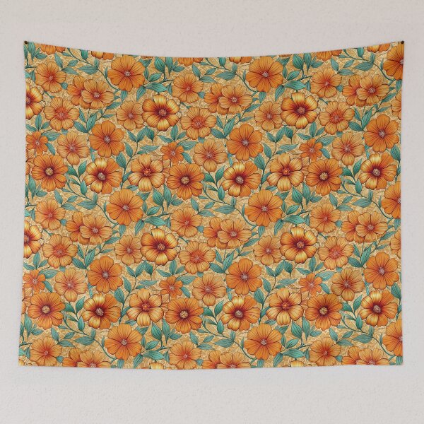 Item preview, Orange Flowers Pattern designed and sold by Lelijo.