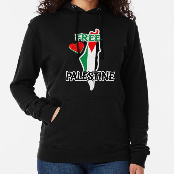 Free Palestine - Map and Watermelon Logo Lightweight Hoodie