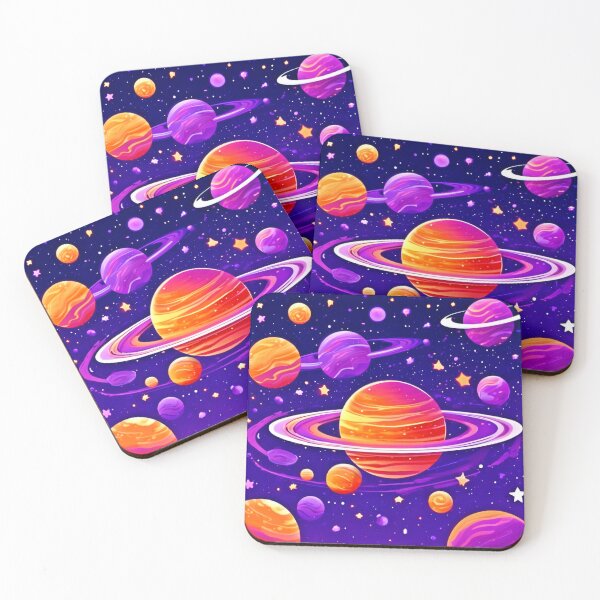 Item preview,  Orange & Purple Planets: Cosmic Artistry designed and sold by Health And Fitness Posts e-Store.