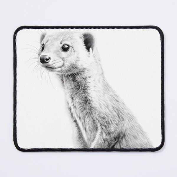 Item preview, Black and white weasel pencil drawing designed and sold by Pencil-Art.