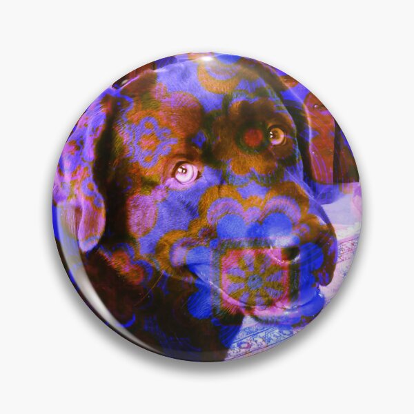 Item preview, Filtered photograph of expressive brown and blue dog head designed and sold by Carré Comme Orange.