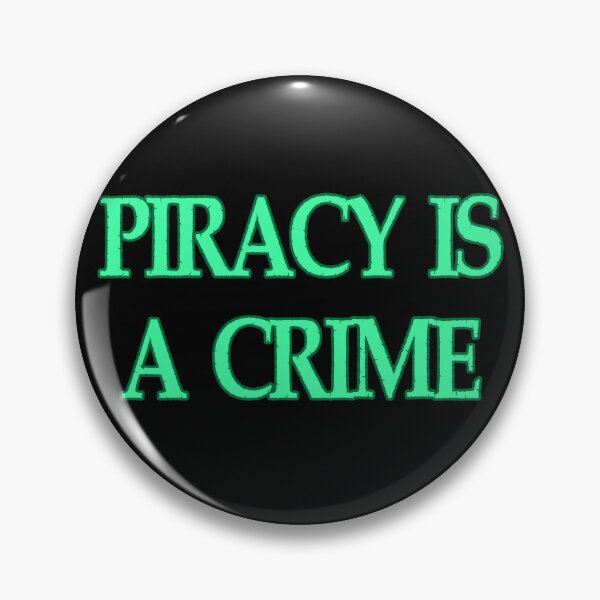 Item preview, PIRACY IS A CRIME in seafoam teal green blue designed and sold by Michael Stewart.