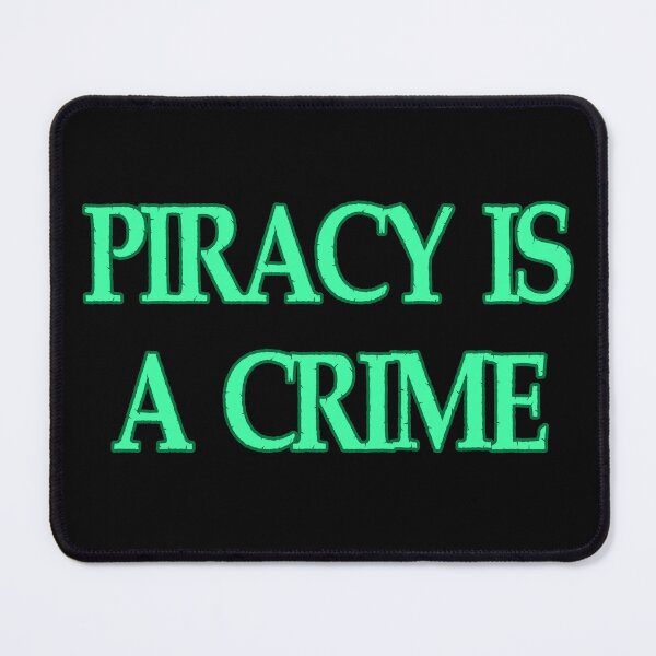 Item preview, PIRACY IS A CRIME in seafoam teal green blue designed and sold by Michael Stewart.