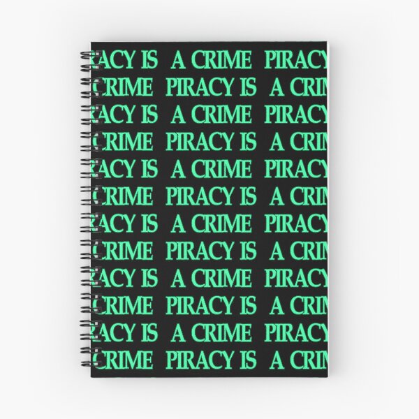 Item preview, PIRACY IS A CRIME in seafoam teal green blue designed and sold by Michael Stewart.