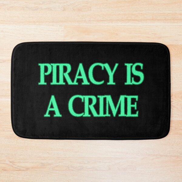 Item preview, PIRACY IS A CRIME in seafoam teal green blue designed and sold by Michael Stewart.