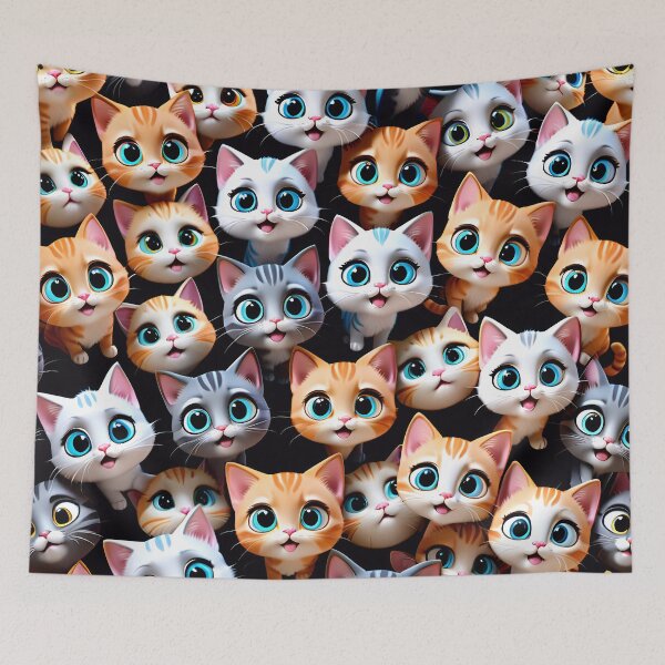 Item preview, Cute Kitty Cat Pattern designed and sold by TheArtOfPat.