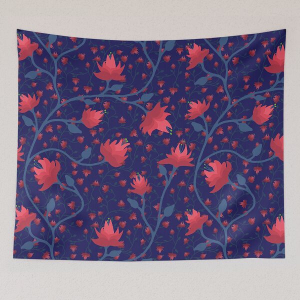 Item preview, Tangled Vines and Flowers (Navy) designed and sold by AmberAzbell.