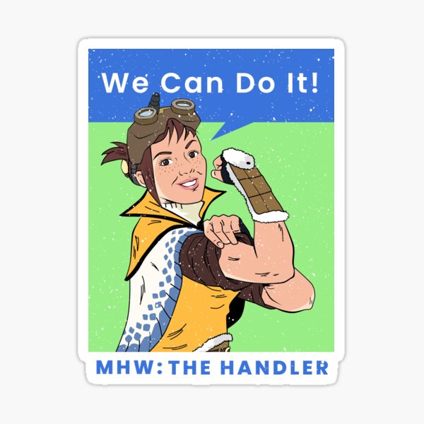 Vista previa del artículo con la obra «MHW: El manejador», diseñado y vendido por CuteNCool.