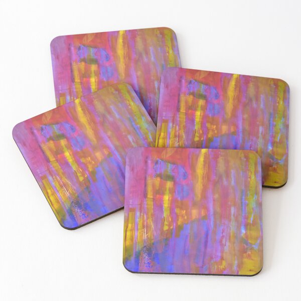 Artikelvorschau, Druck von Pink Lila Blau Gelb Abstrakte Intuitive Malerei entworfen und verkauft von CreativeCanvas8.