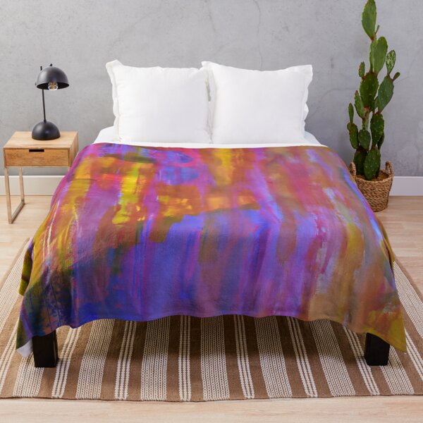 Item preview, Print from Pink Purple Blue Yellow Abstract Intuitive Painting designed and sold by CreativeCanvas8.