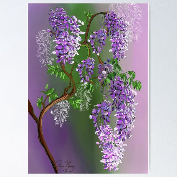 Item preview, Wisteria in Violet and Green  designed and sold by NinaModray.