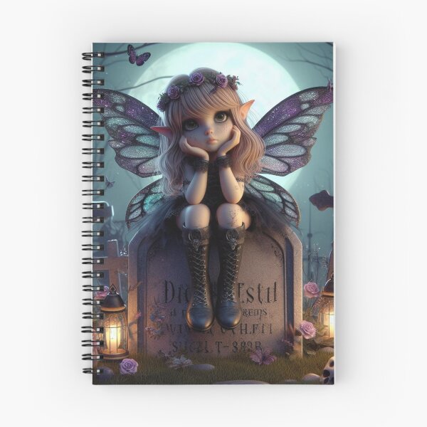 Item preview, a cute animated gothic fairy resting on a gravestone 2 designed and sold by NightmareDream.