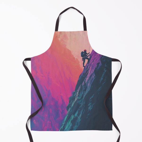 Item preview, Climber scaling ascending rocky cliff neon colour palette Active Outdoors Inspired Art designed and sold by CDC40.