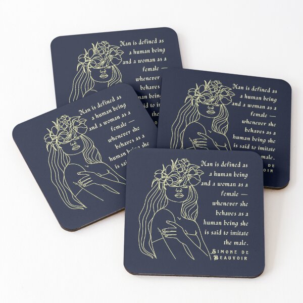 Item preview, Simone de Beauvoir quote: Man is defined as a human being and woman as a female – whenever she behaves as a human being... designed and sold by artbleed.