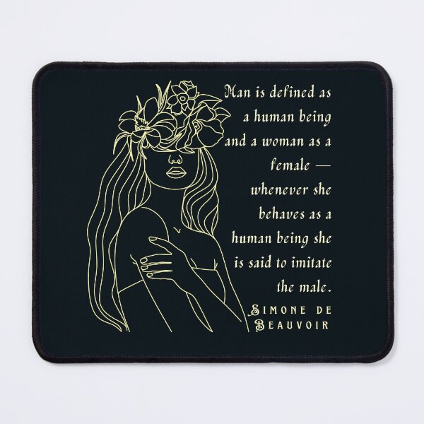 Item preview, Simone de Beauvoir quote: Man is defined as a human being and woman as a female – whenever she behaves as a human being... designed and sold by artbleed.