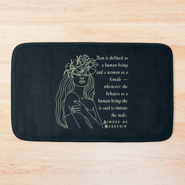 Item preview, Simone de Beauvoir quote: Man is defined as a human being and woman as a female – whenever she behaves as a human being... designed and sold by artbleed.