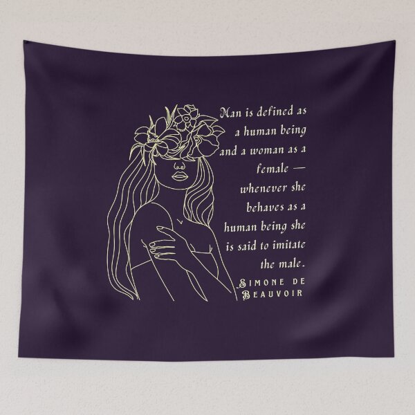 Item preview, Simone de Beauvoir quote: Man is defined as a human being and woman as a female – whenever she behaves as a human being... designed and sold by artbleed.