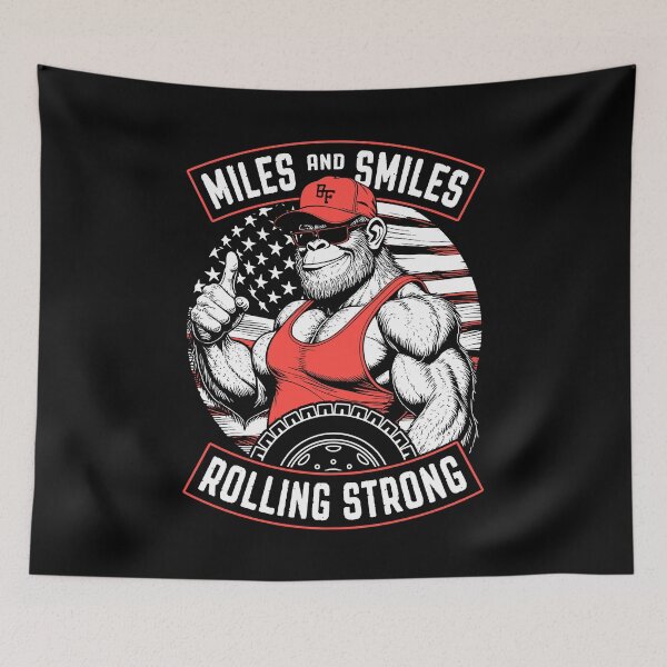 Item preview, Funny Trucker Bigfoot Miles And Smiles Truck Driver USA Flag designed and sold by GrandeDuc.