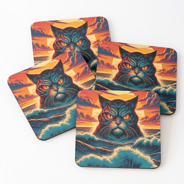 Aperçu de l'œuvre Un chat monstre sortant de la mer créée et vendue par PanfurWare-LLC.