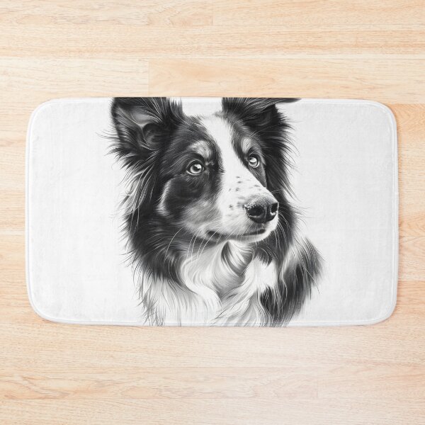 Item preview, Black and white australian shepherd pencil drawing designed and sold by Pencil-Art.