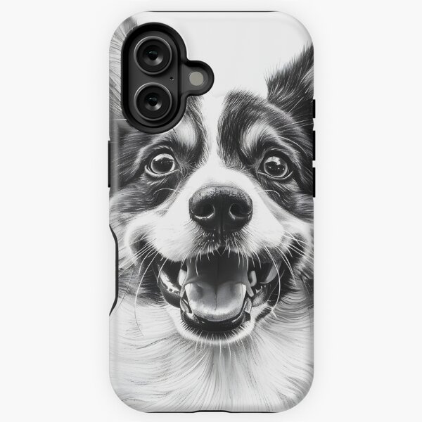 Item preview, Black and white Corgi pencil drawing designed and sold by Pencil-Art.