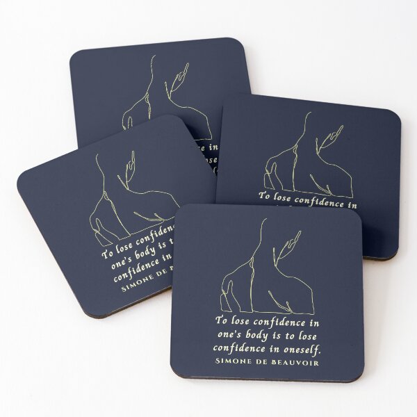 Item preview, Simone de Beauvoir quote: To lose confidence in one's body is to lose confidence in oneself.  designed and sold by artbleed.