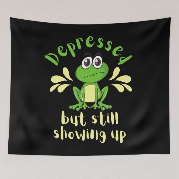 Item preview, Depressed frog - mental health matters designed and sold by EvergreenWhimsy.