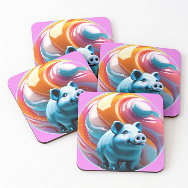 Item preview, happy blue pig designed and sold by clarazen.