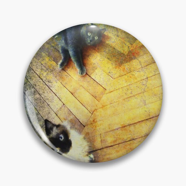 Item preview, Filtered photograph of two cats on parquet floor designed and sold by Carré Comme Orange.