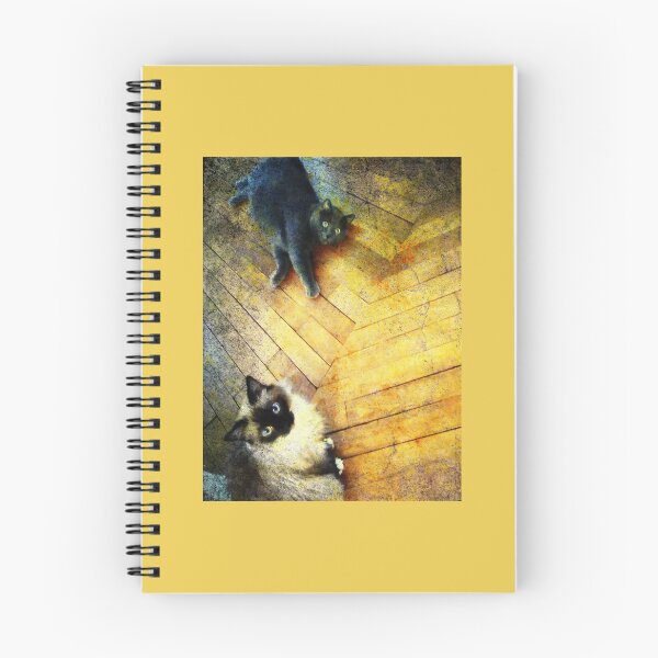 Item preview, Filtered photograph of two cats on parquet floor designed and sold by Carré Comme Orange.