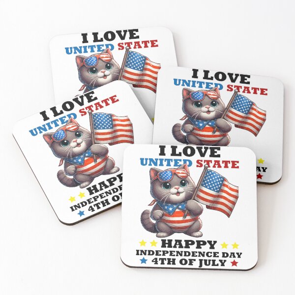 Item preview, Love United State Happy Independence 4th Of July Cat Lover -  designed and sold by PurpleLoveStore.
