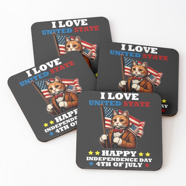 Item preview, Love United State Happy Independence 4th Of July Cat Lover -  designed and sold by PurpleLoveStore.