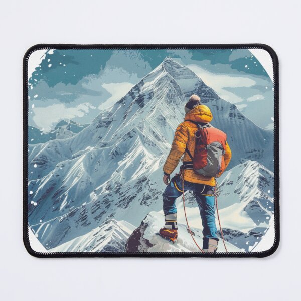Item preview, Climber reaching summit snowy mountain Active Outdoors Inspired Art designed and sold by CDC40.