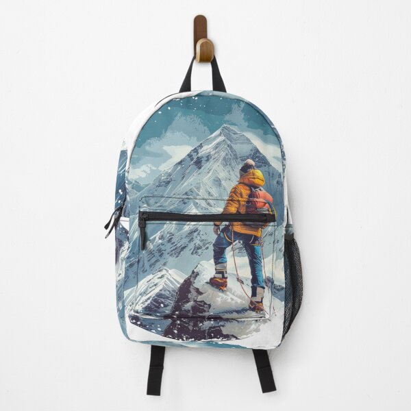Item preview, Climber reaching summit snowy mountain Active Outdoors Inspired Art designed and sold by CDC40.