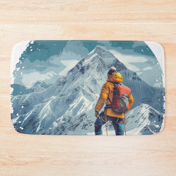 Item preview, Climber reaching summit snowy mountain Active Outdoors Inspired Art designed and sold by CDC40.