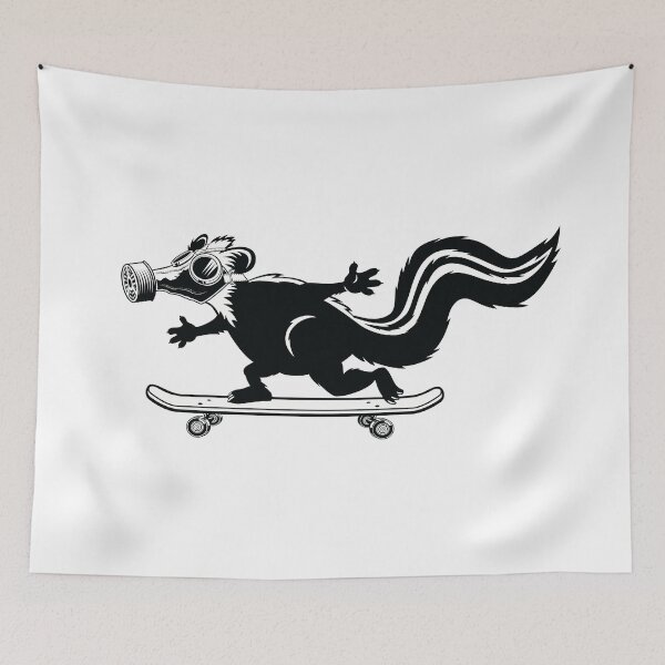 Item preview, Skate Skunk for dark background designed and sold by SeeMac.