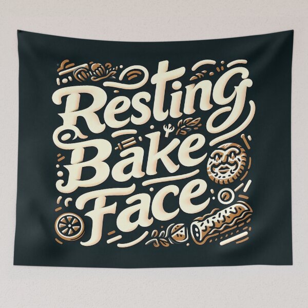Item preview, Resting Bake Face, typography, pun designed and sold by maxmaj.