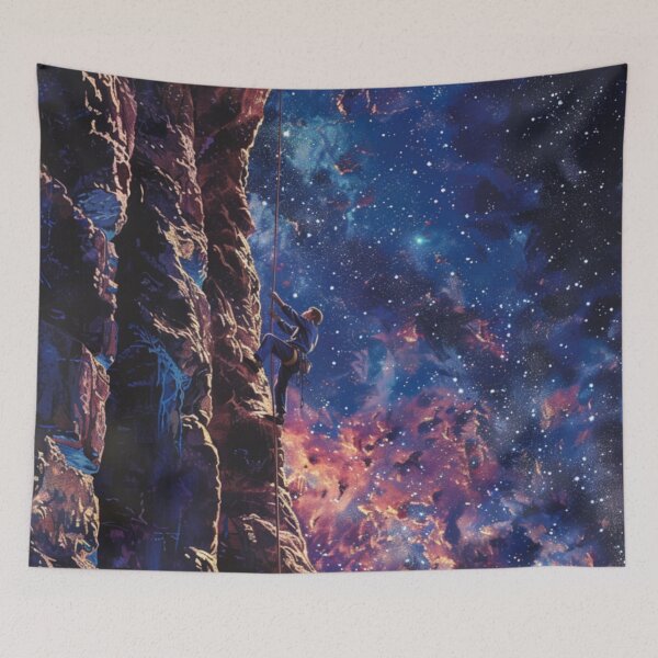 Item preview,  Climber tackling challenging route cosmic sky Active Outdoors Inspired Art designed and sold by CDC40.