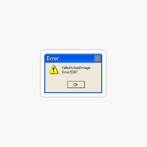 Vista previa del artículo con la obra «Mensaje de error pegatina», diseñado y vendido por DNSV.