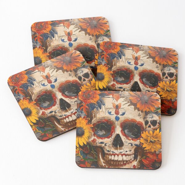 Item preview, Sugar Skull surrounded by Flowers designed and sold by dcrc.