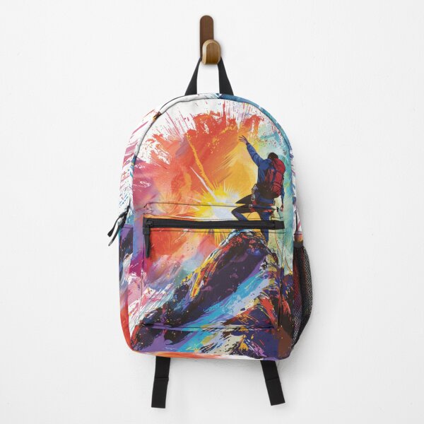 Item preview, Climber reaching summit burst colour Active Outdoors Inspired Art designed and sold by CDC40.