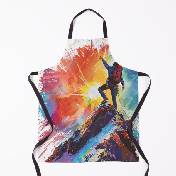 Item preview, Climber reaching summit burst colour Active Outdoors Inspired Art designed and sold by CDC40.